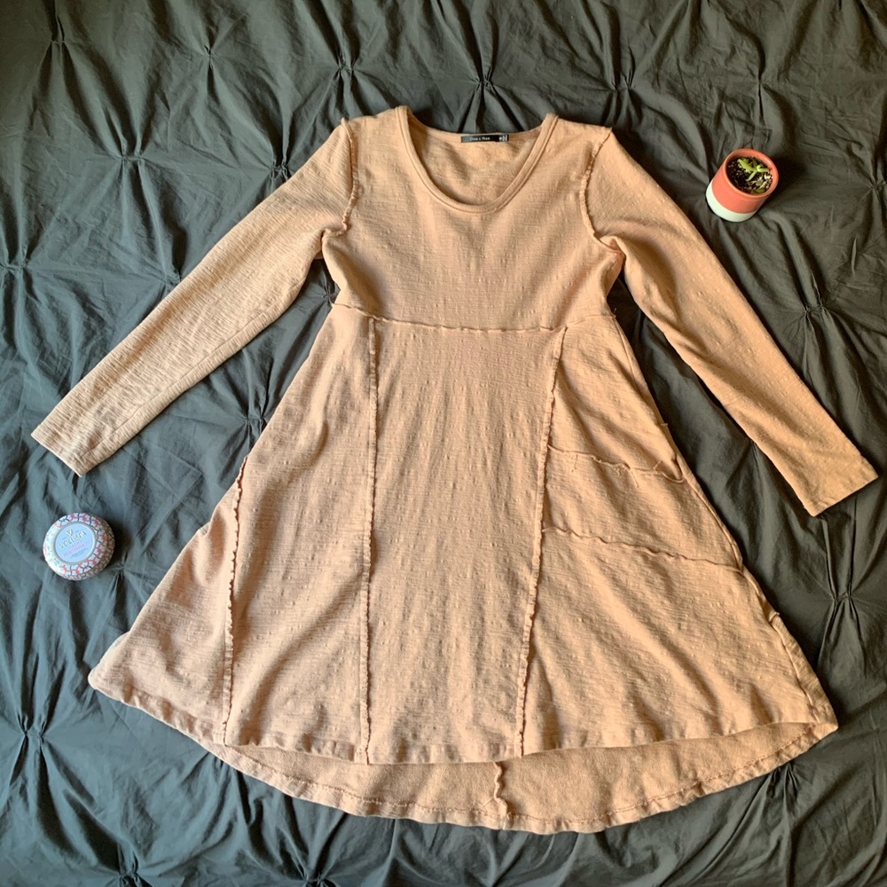 Doe & Rae long sleeve peach dress